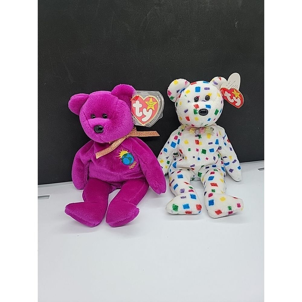 Vintage '99 '00 Ty Beanie Baby Millennium And Ty 2K With Tags